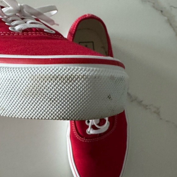 VANS Authentic Red Canvas Low Top Sneakers - Picture 8 of 8